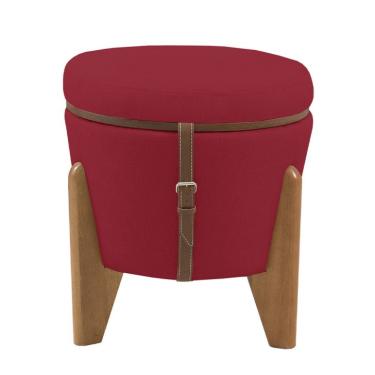 Imagem de Puff Multiuso Apolo Vermelho e Imbuia