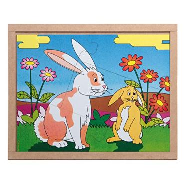 Imagem de Quebra-Cabeça Animais e Filhotes Coelho Carlu Brinquedos