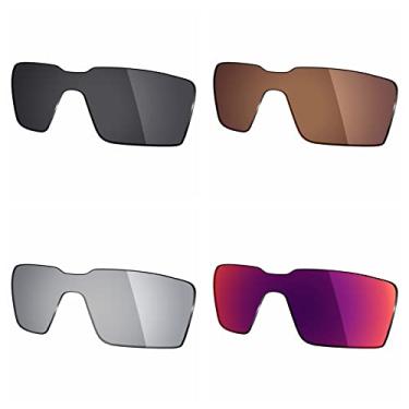 Imagem de 4 pares de lentes polarizadas de substituição Mryok para óculos de sol Oakley Probation – Stealth Black/Bronze Brown/Silver Titanium/Midnight Sun