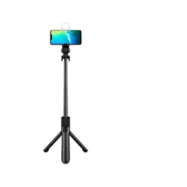 Imagem de LeMall Mini tripé dobrável sem fio Bluetooth para selfie com luz de preenchimento de obturador remoto para iPhone 12 pro/12 pro max/X/8/7/6s/6, Samsung Galaxy S10/S9/S8/S7/Note 9/8 02Preto