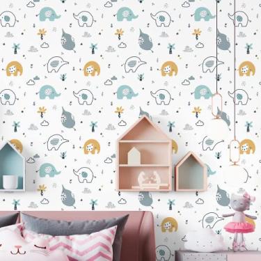Imagem de Papel de Parede Adesivo Infantil Elefante