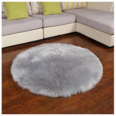 Imagem de GERYUXA Tapetes grandes para sala de estar e sala de estar, tapete de pelúcia moderno macio e fofo, tapete antiderrapante, adequado para tapete de casa (tamanho: 35 cm, cor: cinza claro)