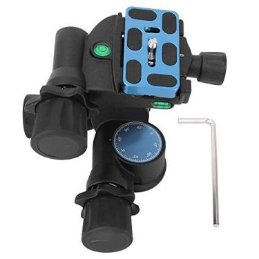 Imagem de FOLOSAFENAR GD3WH cabeça engrenada de 3 vias, cabeça de tripé júnior preta, modelo de placa PU70, ajuste de vários ângulos, disparo panorâmico de 360 graus, liga de alumínio, com botão de liberação rápida, para câmera DSLR