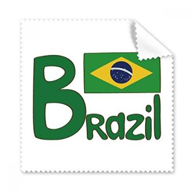 Imagem de Pano de limpeza com estampa verde da bandeira nacional do Brasil, 5 peças