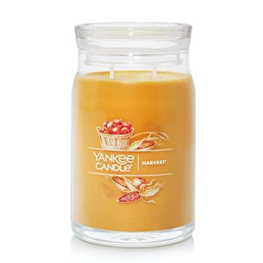 Imagem de Yankee Candle Colheita perfumada, assinatura 590 ml frasco grande 2 velas, mais de 60 horas de tempo de queima