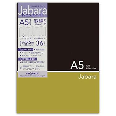 Imagem de Frontia Jabara Acordeão dobrável Notebokks Design moderno Amarelo Mininal Simples 7 mm pautado 36 folhas A5 Tamanho 5,83" x 8,27" Largura máxima 6" Japão Importação