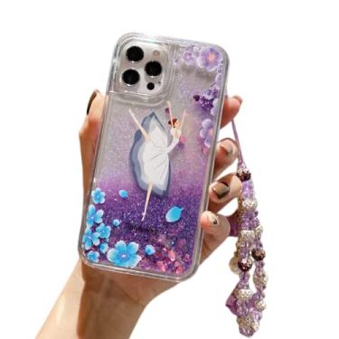 Imagem de OIOMAGPIE Capa de telefone criativa de pulseira de borboleta de flor brilhante de areia movediça para Samsung Galaxy A71 A51 A41 A31 A21 A11 A9 2018 4G 5G, capa traseira macia de silicone (A71 5G, menina B)