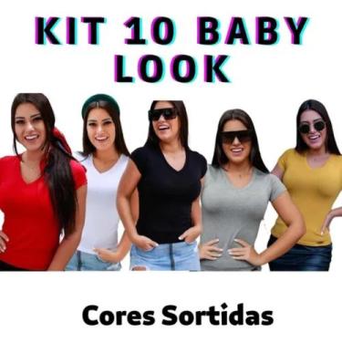 Imagem de Kit 10 Blusas Feminina T-Shirts Atacado Roupas Para Revenda - Suh Moda