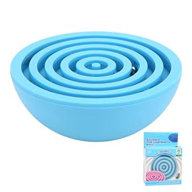 Imagem de Labirinto Toy, jogo de labirinto simples para exercício, coordenação olho-mão, jogo de labirinto simples com bolas de aço que seguram confortavelmente (azul)