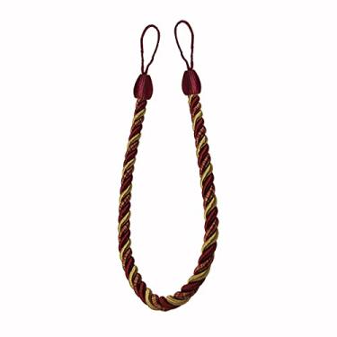 Imagem de 1 peça cortina de tecido artesanal tieback prendedor de cortina de ouro clipe fivela corda decoração para casa acessórios de quarto cortina tie backs braçadeira, mix vermelho, 4 peças