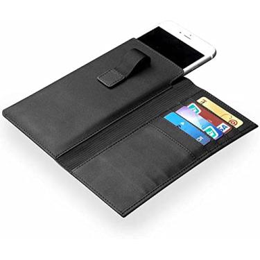 Imagem de HAODEE Capa de telefone coldre carteira, porta-cartão de bolsa longa capa de armazenamento de dinheiro para Apple iPhone SE 2022/4,7 polegadas 5,51 × 3,26 polegadas (cor: preto)