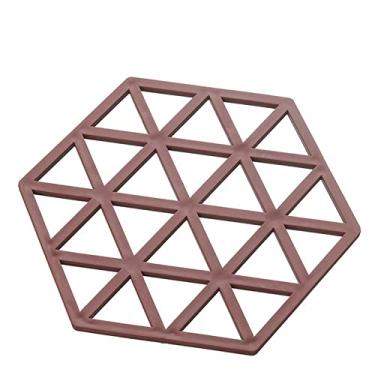 Imagem de Tapete de silicone retangular resistente ao calor porta-copos de copo de bebida suporte de panela antiderrapante jogo americano de mesa acessórios de cozinha almofada de porta-copos (cor: vermelho A)