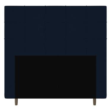 Imagem de Cabeceira Cama Box Solteiro Leiria 90cm Veludo Azul Marinho