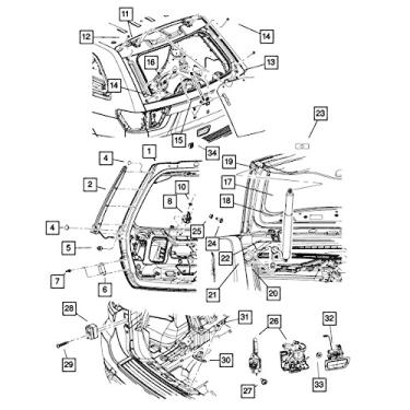 Imagem de Mopar 5511 3633AC, Suporte de elevação da escotilha