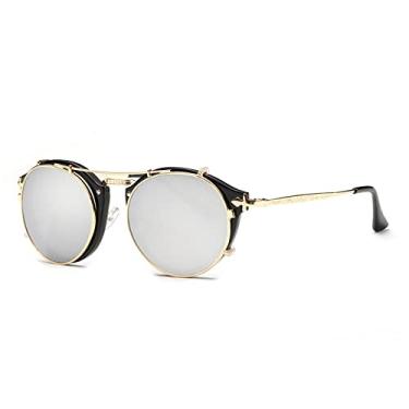 Imagem de Óculos de sol removíveis estilo fashion steampunk garra vintage design retrô óculos de sol óculos de sol gafas, 3, tamanho único