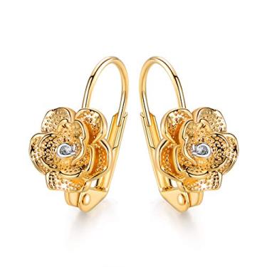 Imagem de Brinco de flor banhado a ouro 18 k Barzel