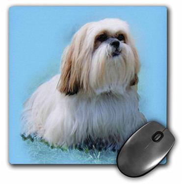 Imagem de 3dRose Mouse pad LLC 20,3 x 20,25 cm, pintura a óleo digital de cachorro Lhasa Apso branco (mp_20526_1)