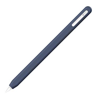 Imagem de UPPERCASE Design NimbleSleeve Capa protetora de silicone premium compatível com iPad Apple Pencil Pro e apenas 2ª geração (azul meia-noite)