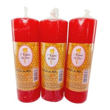 Imagem de Vela Votiva 7 Dias Vermelhas Aroma De Mel - 260 Gr