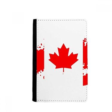 Imagem de Porta-passaporte com bandeira do sabor do Canadá e folha de bordo Notecase Burse capa carteira porta-cartão, Multicolor