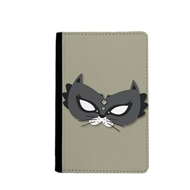 Imagem de Porta-passaporte preto cabeça de gato feliz carnaval de Veneza Notecase Burse capa carteira porta-cartão, Multicolor
