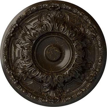 Imagem de Medalhão de teto Ekena Millwork CM19GASHC Granada, 48 cm de diâmetro x 3,8 cm de profundidade (serve em toldos de até 7 1/8"), pedra pintada à mão e rachadura de coração