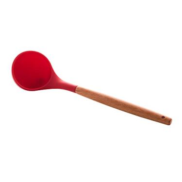 Imagem de CONCHA DE SILICONE C/CABO DE BAMBU CHARMY VERMELHO 31cm