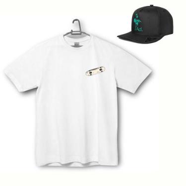 Imagem de Kit Camiseta Plus Size Skate Com Boné Ad Verde Tropicaos