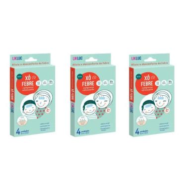 Imagem de Kit 3 Xô Febre Adesivos Compressas Refrescante Alivio da Febre 12 Uni