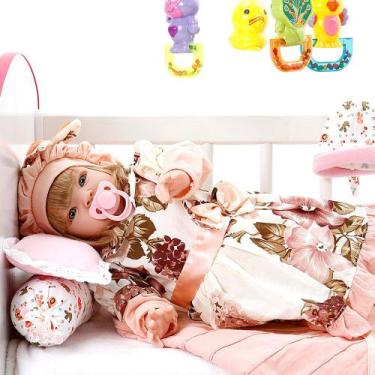 Imagem de Boneca Bebe Reborn Naomi Rosa Floral Cegonha Reborn Dolls Mais 22 Aces