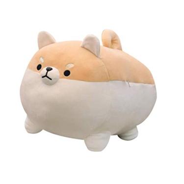 Imagem de Travesseiro de pelúcia para cachorro BESPORTBLE Corgi de pelúcia macia de algodão animal brinquedo de pelúcia Shiba Inu bonecas para decoração de quarto sofá cadeira marrom 40 cm