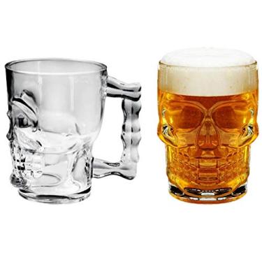 Imagem de Jogo Caneca Chopp Caveira 540ml Vidro Premium 2 Pç - Vitrizi