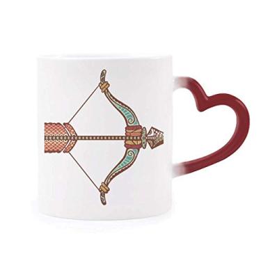 Imagem de Caneca sensível ao calor com símbolo do zodíaco da constelação de Sagitário Caneca vermelha que muda de cor vermelha