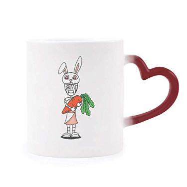 Imagem de Caneca Egito Múmia Horus Coelhos Chapéu Sensível ao Calor Caneca Vermelha Mudança de Cor