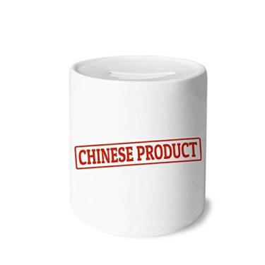 Imagem de DIYthinker Selo de produto chinês vermelho padrão vermelho caixa de dinheiro caixa de cerâmica porta-moedas presente de cofrinho