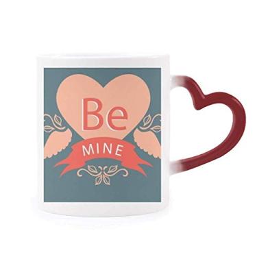 Imagem de Dia dos Namorados Rosa Vermelho Be Mine Caneca Sensível ao Calor Caneca Vermelha Mudança de Cor