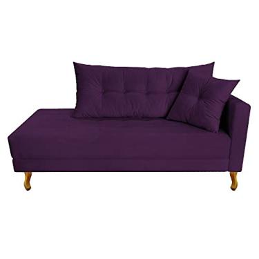 Imagem de Recamier Azura 185cm com Almofada Lado Esquerdo Suede Roxo - Amarena Móveis