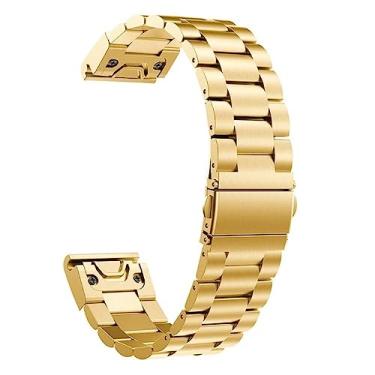 Imagem de EKSIL 20 22 26mm pulseira de relógio para Garmin Fenix 7S 7 7X 6S 6 6X Pro 5S 5X 5 Plus pulseira de aço inoxidável de liberação rápida smartwatch pulseira (cor: B, tamanho: 26mm Fenix 6X 6X Pro)