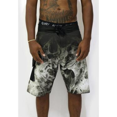 Imagem de Bermuda Água Alkary Psicodélica Preta e Branca-Masculino