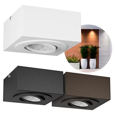 Imagem de Spot de Sobrepor Teto Plafon Quadrado para Lâmpada AR70 Gu10 MF205 (Marrom)