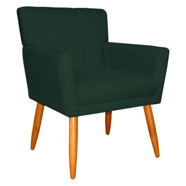 Imagem de Poltrona Decorativa para Sala de Estar Cecília Suede Verde - Montanaris Decor