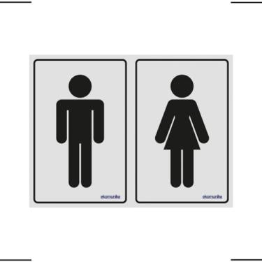Imagem de Placa De Sinalização Banheiro Masculino - Feminino 20x15 Ekomunike - B-567 F9e