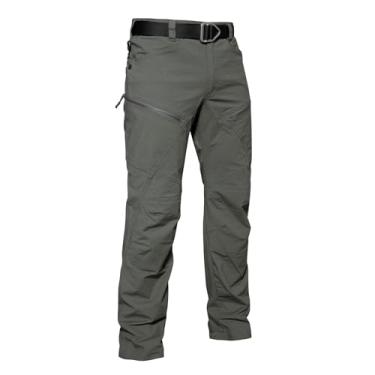 Imagem de Jueshanzj Calça cargo masculina tática slim impermeável para uso ao ar livre, Verde, P