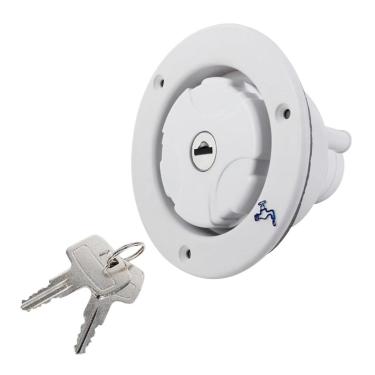 Imagem de Dolity Trailer RV Camper Trailer Marine Gravity Water Fill Dish Hatch, estilo travável - branco, conforme descrito