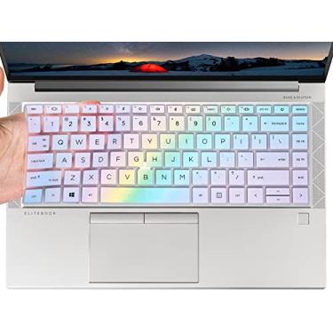 Imagem de Capa de teclado para teclado HP EliteBook 840 G7 G8 14 polegadas 2021 2022 HP EliteBook 845 G8 G7 14 polegadas, protetor de capa de teclado para notebook, arco-íris colorido