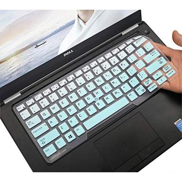 Imagem de Capa protetora de silicone para teclado Dell Latitude 5480 5490 5491, Dell 3340 E3340 7490 E7450 E7470 E7480 E5450 E5470 E7480 Película protetora de teclado, verde menta gradual (layout dos EUA, com