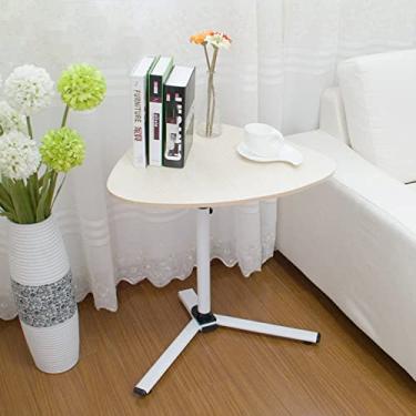 Imagem de Ajustável móvel preguiçoso mesa de laptop mesa de canto sofá mesa lanche bandeja para estudo sala de estar decoração de quarto (cor: preto) (bege)