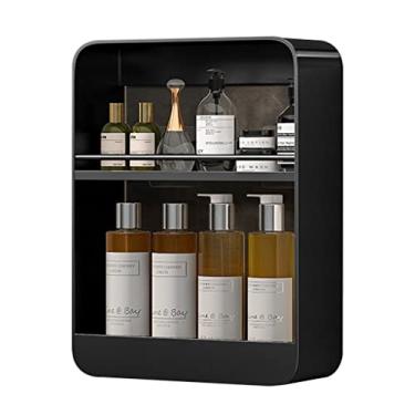 Imagem de Armário de remédios para banheiro de 2-4 camadas, armário organizador de artigos de higiene, suporte de temperos de cozinha montado na parede, armário de armazenamento de cosméticos sem perfuração