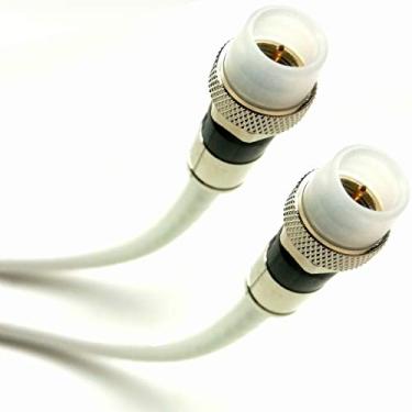 Imagem de Cabo RG6 coaxial branco de 45 m UL ETL cm CATV retardador de fogo antena de áudio e vídeo por satélite modem cabo de Internet com conectores de inicialização meteorológica instalados e cortados sob encomenda de satélite PHAT