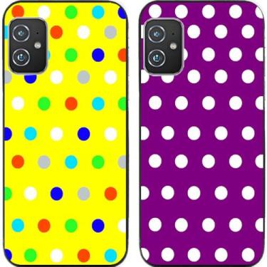 Imagem de 2 peças roxas coloridas bolinhas TPU gel silicone capa de telefone traseira para Asus Zenfone 8/9/10 (Asus Zenfone 8)